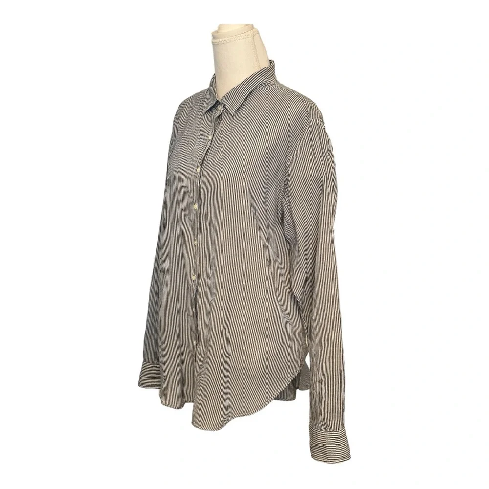 Xirena Coast Beau Shirt Blue & White Stripe Button Up Long Sleeve Top Women’s M - Picture 3 of 10